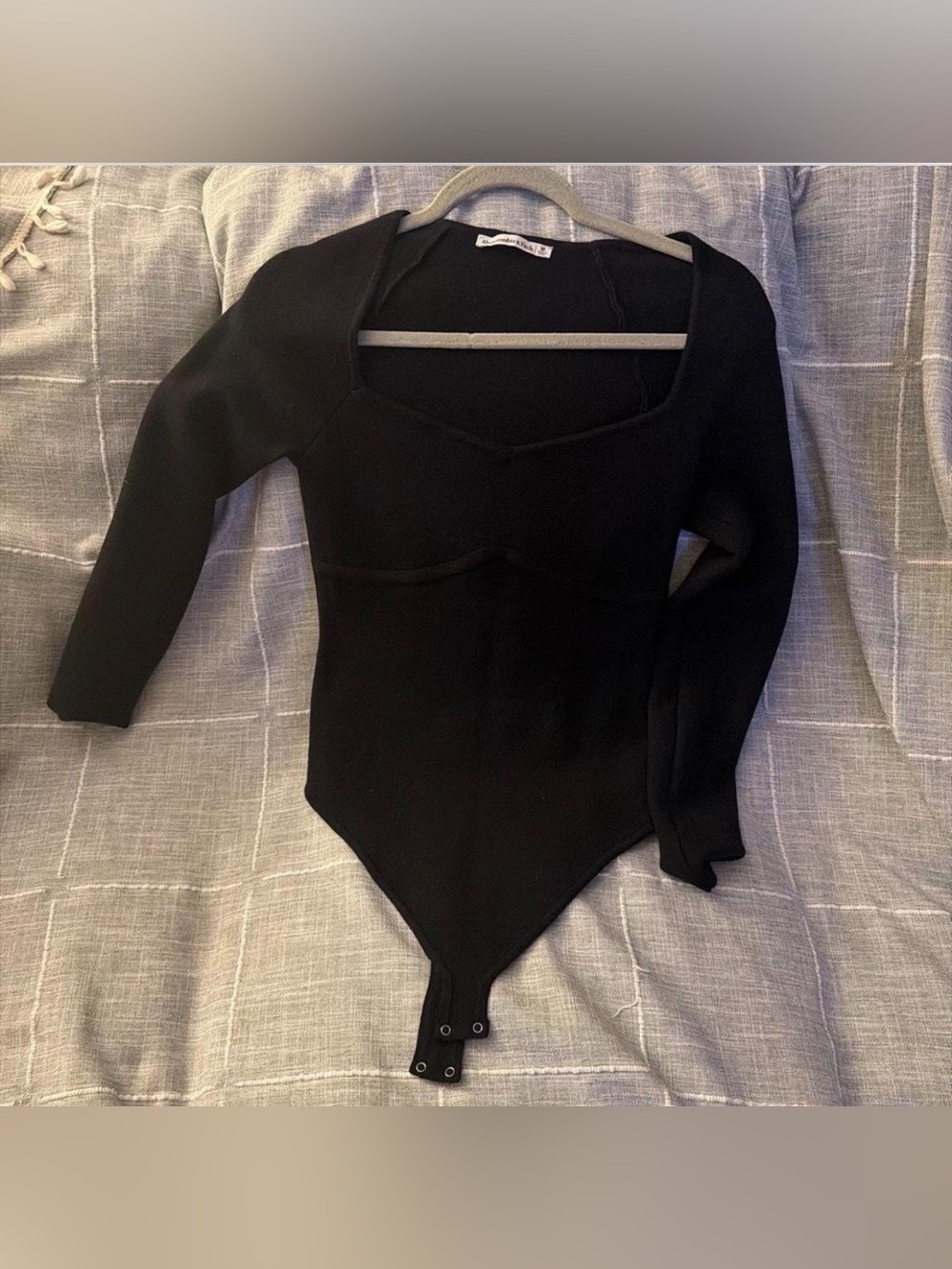 Abercrombie Black Long-Sleeve Sweater Bodysuit